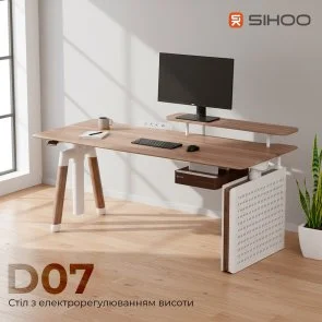 Фото: Стіл комп’ютерний SIHOO D07B Maple/White (D07B-102/D07J-102-AB) № 4 | KTC