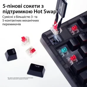 Фото: Клавіатура HyperX Origins 2 65 HX Red ENG/UKR USB Black (B4QS3AA) № 12 | KTC