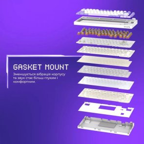 Клавіатура, Proove Gaming Coupe Huano Kobe WL/BT/USB, White/Purple ( Gaming )