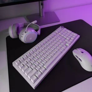 Фото: Клавіатура Proove Gaming Slicker Special Edition Huano Kobe WL/BT/USB White/Purple (WKSLSE022416) № 13 | KTC