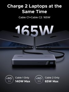 Батарея універсальна UGREEN PB552 25000mAh 165W Grey (55995B)