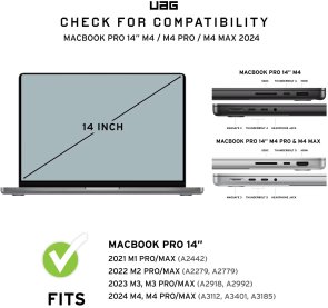 Чохол UAG for Macbook Pro 14 M3/M4 Max/Pro/M5 Max/Pro - Plyo Ice (134000114343)