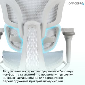 Крісло OfficePro Elite OC950GLB Gray/Light Blue