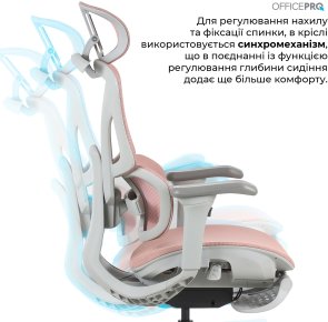 Крісло OfficePro Elite OC950GLP Gray/Light Pink