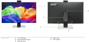 Фото: Монітор Acer PE270KTbmiiphcuzx Black (UM.HP0EE.014) - 27" IPS / 3840×2160 / 72 Гц / Adaptive Sync № 7 | KTC
