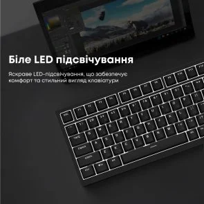 Фото: Клавіатура Ajazz AK820 Red Switch ENG/UKR USB Black (AK820-R-B) № 14 | KTC