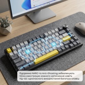 Клавіатура Ajazz AK820 Sea Salt Switch ENG/UKR USB Black (AK820-SS-BGY)