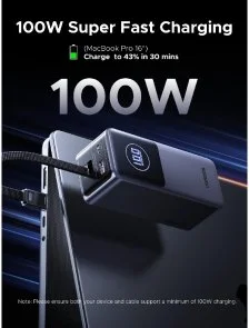 Фото: Батарея універсальна UGREEN PB723 20000mAh 130W Space Grey (55365B) № 4 | KTC