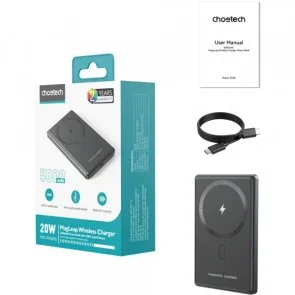Фото: Батарея універсальна Choetech B738 Magnetic Wireless 5000mAh 20W Qi 15W Black (B738-CCBK) № 4 | KTC
