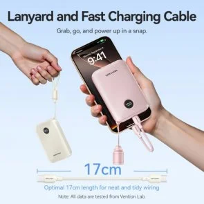 Фото: Батарея універсальна Vention FKAP0 10000mAh 22.5W Pink (FKAP0-C) № 5 | KTC