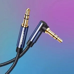 Фото: Кабель UGREEN AV112 Angled Cable Jack 3.5mm M / Jack 3.5mm M 1m Blue (UGR-60179) № 3 | KTC