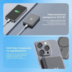 Фото: Батарея універсальна Proove X-Core 10000mAh 22.5W Qi 15W Gray (PNXC22010003) № 10 | KTC
