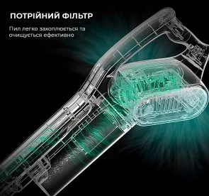 Фото: Дротовий пилосос DEERMA Stick Vacuum Cleaner Cord White (DX700 White) № 9 | KTC