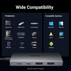 USB-хаб UGREEN CM480 4in1 Space Gray (30758)