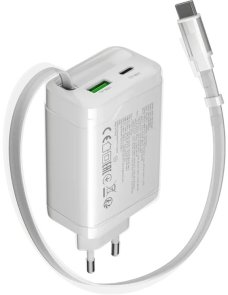 Зарядний пристрій Canyon OnCharge 65RC GaN 65W White (CNS-CURC65ACW)