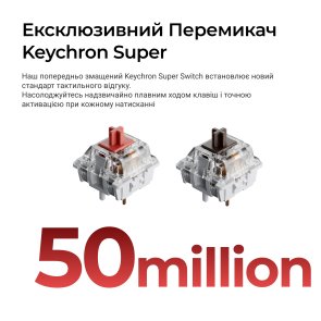 Клавіатура Keychron C3 Max Super Red Switch RGB Black (C3M-H1-UA)