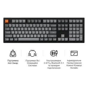 Фото: Клавіатура Keychron K10 Max Keychron Super Banana Switch RGB Black (K10M-H4-UA) № 8 | KTC