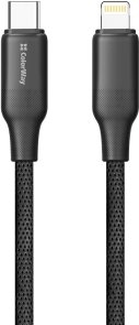Кабель ColorWay TPE embossed 30W Type-C / Lightning 1m Black (CW-CBPDCL101-BK)