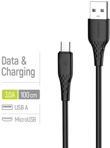 Кабель ColorWay CBUM094 3A AM / MicroUSB 1m Black (CW-CBUM094-BK)