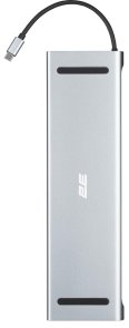 Хаб Type-C 2E W2703 USB/Type-C/HDMI/VGA/MicroSD/SD/Jack 3.5mm/Ethernet, Grey