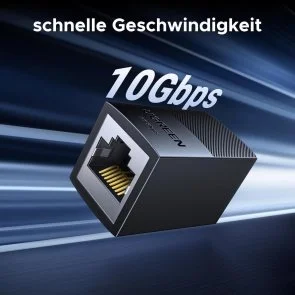 Фото: Розетка-з'єднувач UGREEN NW326 Ethernet Extender 10Gbps Cat8 Cat7 Cat6 Cat5 Black (55359) № 2 | KTC