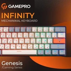 Фото: Клавіатура GamePro MK130 V2 Infinity QLAB Sakura ENG/UKR Black (MK130-V2-B-QS) № 9 | KTC
