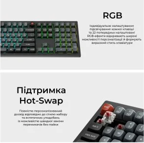 Фото: Клавіатура Keychron V6 8K Keychron Super Red Switch RGB Black (V6W-D1-UA) № 12 | KTC