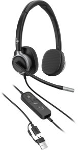 Гарнітура накладна Poly Mission 625 Stereo USB Wired, Black