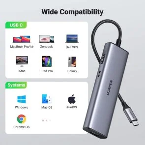 Фото: USB-хаб UGREEN CM512 Gray (90568) № 7 | KTC