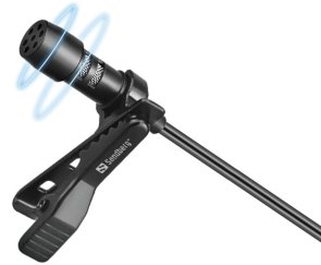 Провідний петличний мікрофон Sandberg Streamer USB Clip, Black