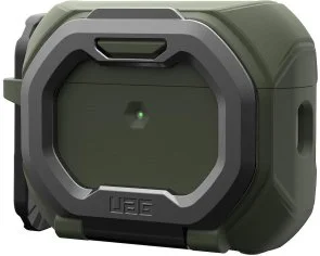 Фото: Чохол UAG for Airpods Pro 3nd Gen 2025 - Monarch with Built-in Phone Stand Olive Drab/Silver (104131117233) № 11 | KTC
