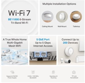 Wi-Fi система TP-Link Deco BE65 PoE (DECO-BE65-POE-3-PACK)
