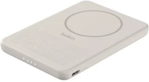 Батарея універсальна Belkin BoostCharge Slim 5000mAh 15W Qi2 7.5W Sand (BPD020HQSA)