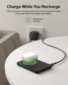 Батарея універсальна Belkin BoostCharge Slim 5000mAh 20W Qi2 15W with Kickstand Black (BPD011HQBK)