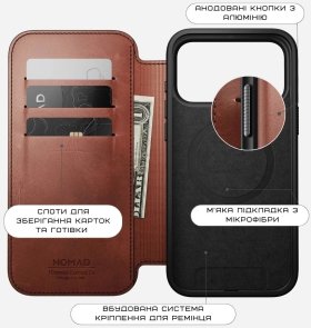 Чохол Nomad for Apple iPhone 17 Pro - Modern Leather Folio Horween Olde Dublin (NM014094858)