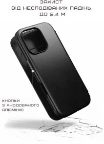 Фото: Чохол Nomad for Apple iPhone 16 Pro - Modern Leather Folio Horween Black (NM01677185) № 11 | KTC