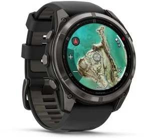 Фото: Смарт годинник Garmin fenix 8 - 51mm MicroLED Sapphire Carbon Gray DLC Titanium with Black/Pebble Gray Silicone Band (010-03380-05) № 10 | KTC