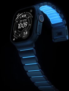 Ремінець Nomad for Apple Watch 46/49mm - Stratos Black Hardware Icy Blue Glow (NM009896858)