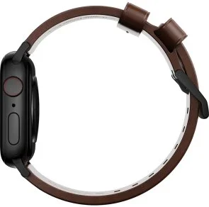 Фото: Ремінець Nomad for Apple Watch 41/42mm - Modern Leather Black Hardware Rustic Brown Horween (NM1A3RBM00) № 3 | KTC