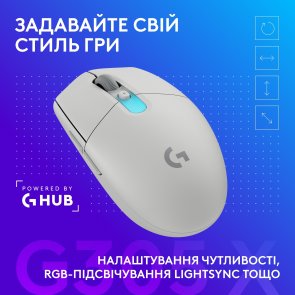 Миша Logitech G305 X SUPERLIGHT Wireless/BT White (910-007747)