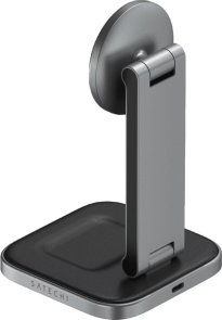 Бездротовий зарядний пристрій Satechi 2in1 Foldable Qi2 Stand Space Gray (ST-Q21FM)