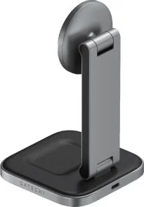 Фото: Бездротовий зарядний пристрій Satechi 2in1 Foldable Qi2 Stand Space Gray (ST-Q21FM) № 2 | KTC