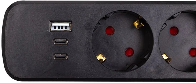 Фото: Мережевий фільтр PowerPlant YS-N6086 6/5m 3xUSB Black (EX610679) № 3 | KTC