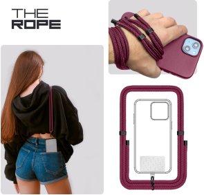 Ремінець для смартфону ArmorStandart Rope Black Burgundy with Clear Holder (ARM91365)