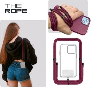 Фото: Ремінець для смартфона ArmorStandart Rope Black Burgundy with Clear Holder (ARM91365) № 3 | KTC