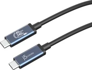 Фото: Кабель J5create USB4 40Gbps 240W Type-C / Type-C 0.8m Black (JUC29L08-N) № 2 | KTC