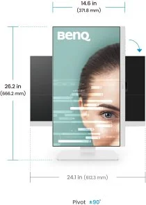 Фото: Монітор BenQ GW2786TC White (9H.LMNLB.QBE) - 27" IPS / 1920×1080 / 100 Гц / Pivot / HAS № 7 | KTC
