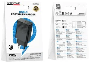 Фото: Зарядний пристрій BOROFONE BAS73A Source PD 20W Black (6941991122699) № 3 | KTC