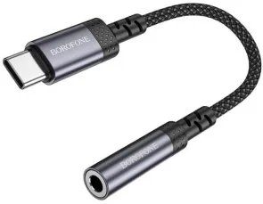 Фото: Перехідник BOROFONE BV24 Graceful Type-C / Jack 3.5mm Metal Grey (6941991118999) № 2 | KTC