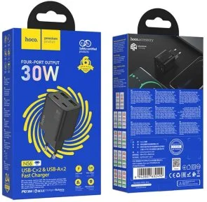 Фото: Зарядний пристрій Hoco N56 QC PD 30W Black (6942007632492) № 4 | KTC